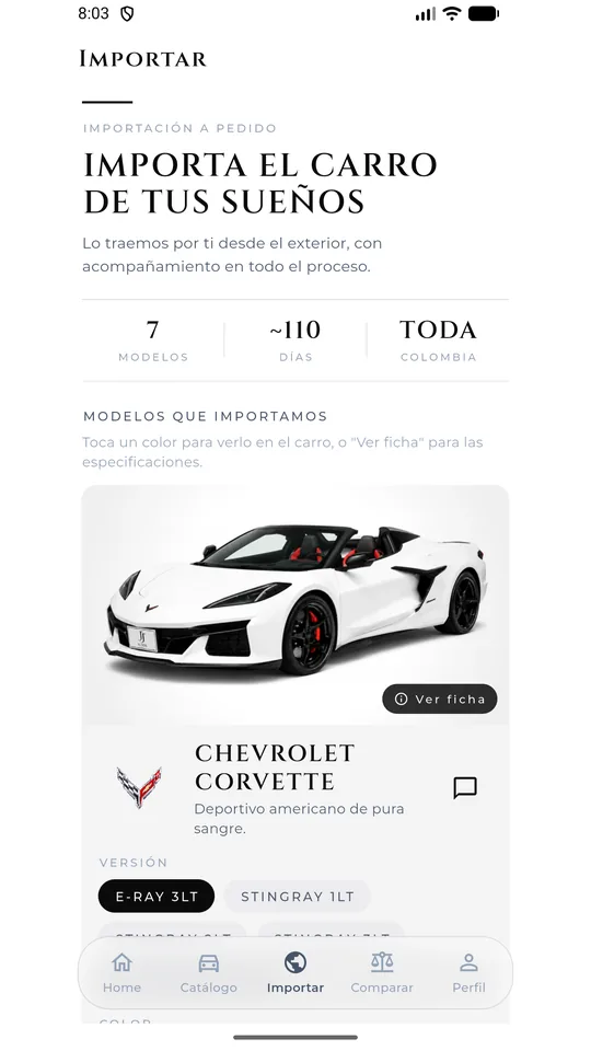 Seguimiento paso a paso de una importación en la app de JJ AUTOS Villavicencio